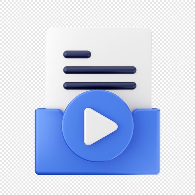 3d folder file data icon illustration