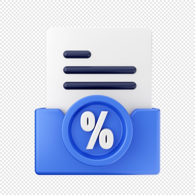 3d folder file data icon illustration