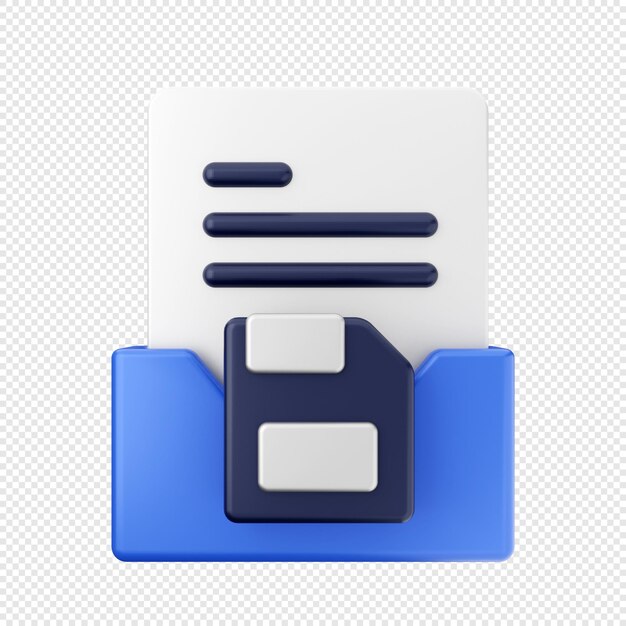 PSD 3d folder file data icon illustration
