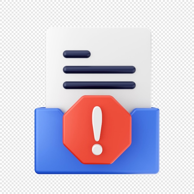 3d folder file data icon illustration