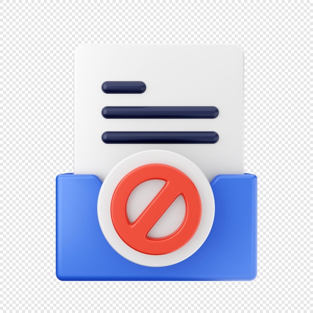 3d folder file data icon illustration