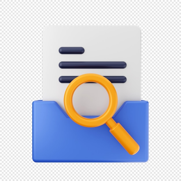 3d folder file data icon illustration