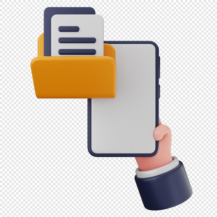 PSD 3d folder file document smartphone