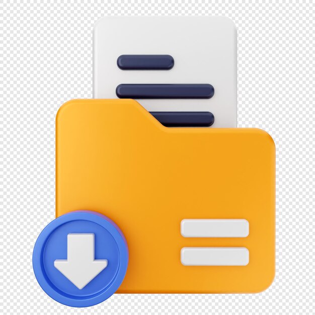 PSD 3d folder file document