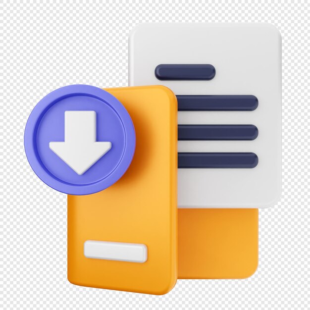 PSD 3d folder file document