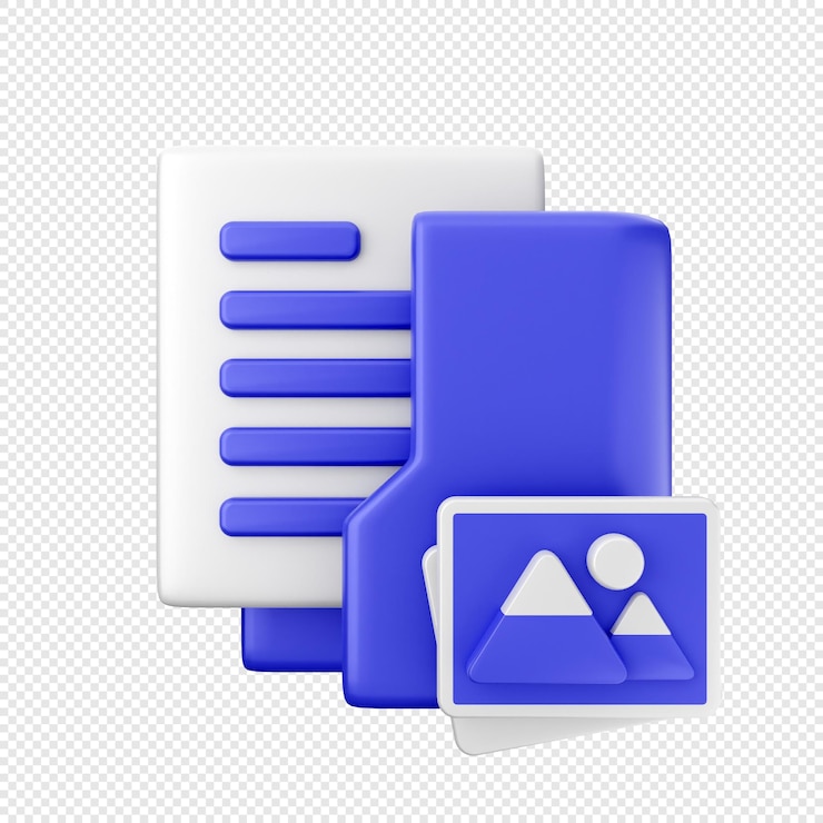 PSD 3d folder file icon illustration render