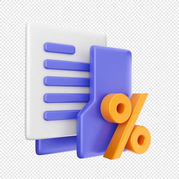 3d folder file icon illustration render