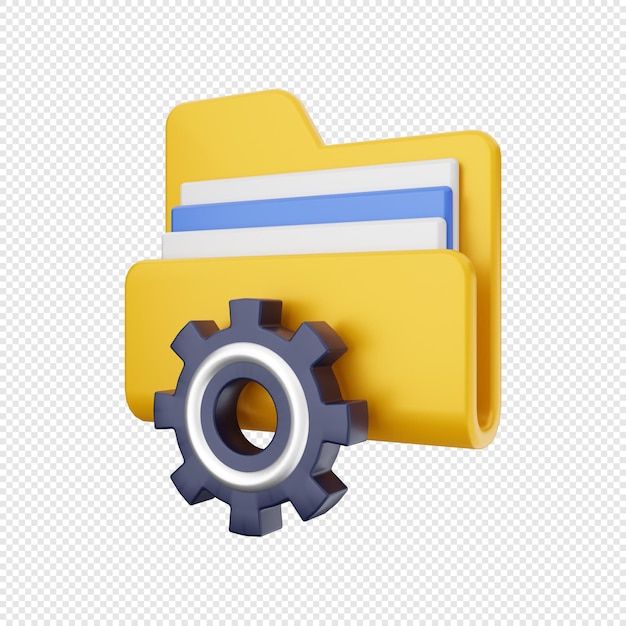 3d folder file illustration