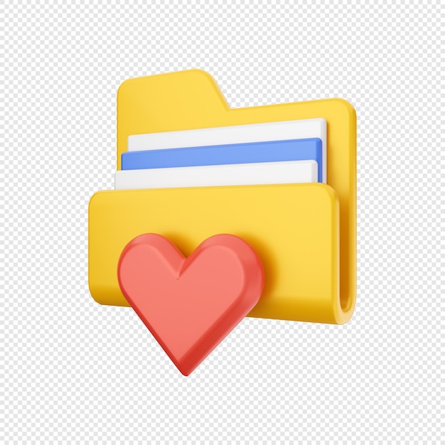 PSD 3d folder file love story illustration