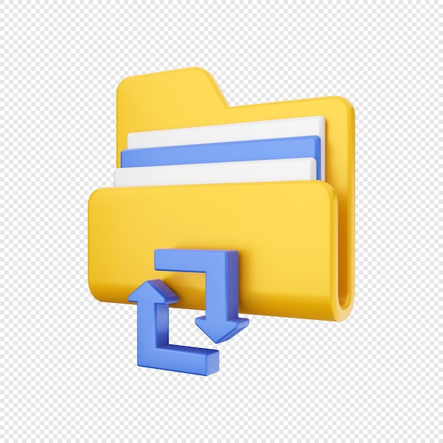 3d folder file refresh share illustration