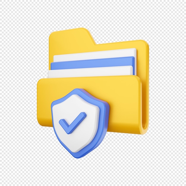 3d иллюстрация защиты файла папки
