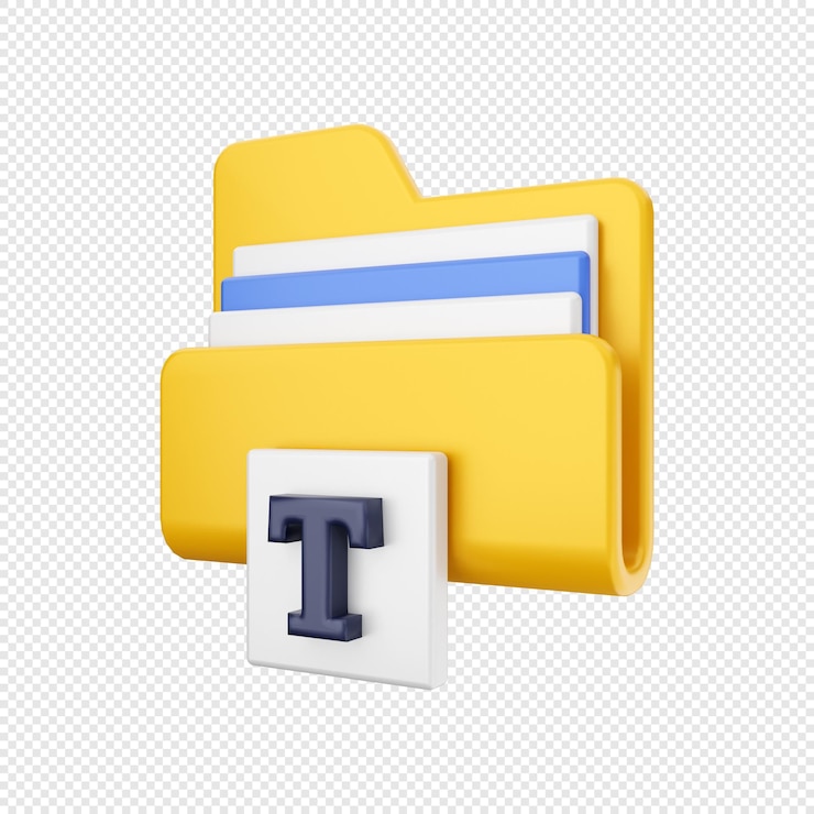 PSD 3d folder file text format illustration