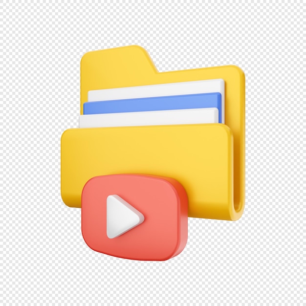 3d folder file video save illustration