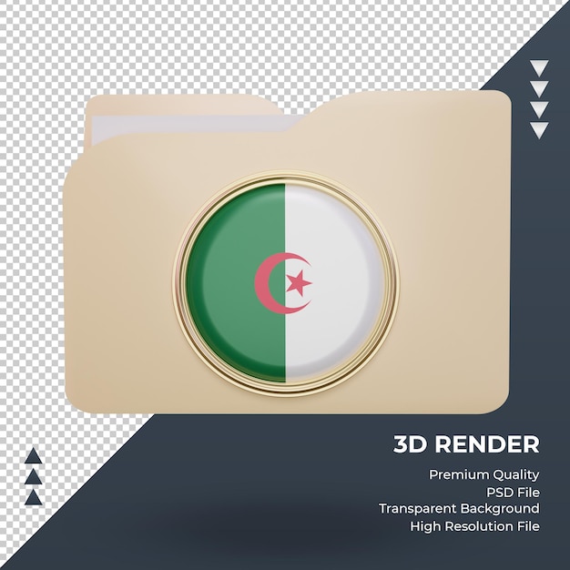 PSD 3d folder flaga algierii renderujący widok z przodu