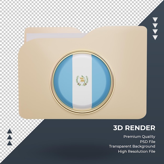 3d Folder Flaga Gwatemali Renderujący Widok Z Przodu