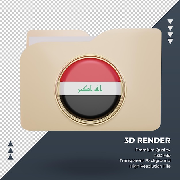 3d Folder Flaga Iraku Renderujący Widok Z Przodu
