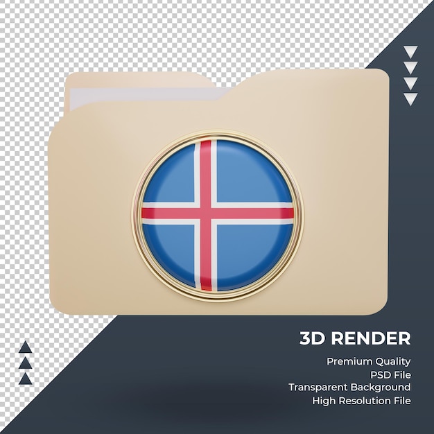 3d Folder Flaga Islandii Renderujący Widok Z Przodu