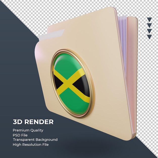 3d Folder Flaga Jamajki Renderujący Prawy Widok