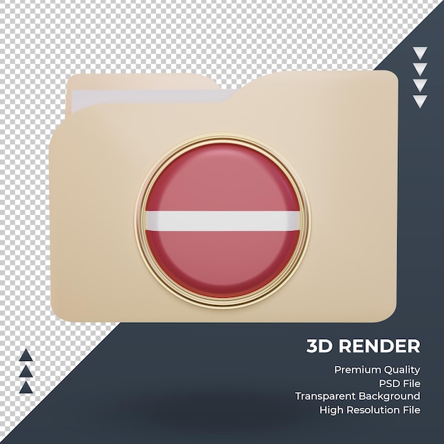 PSD 3d folder flaga łotwy renderujący widok z przodu