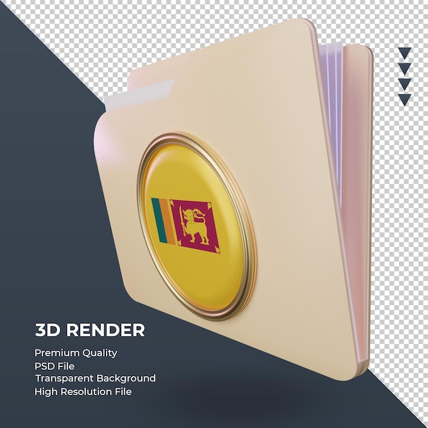 3d Folder Flaga Sri Lanki Renderujący Prawy Widok