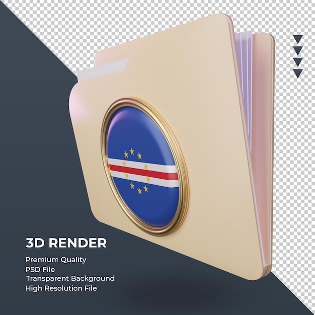 3d Folder Flaga Wysp Zielonego Przylądka Renderujący Prawy Widok