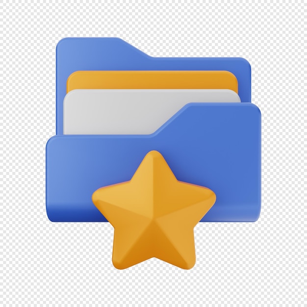 3d folder icon illustration render