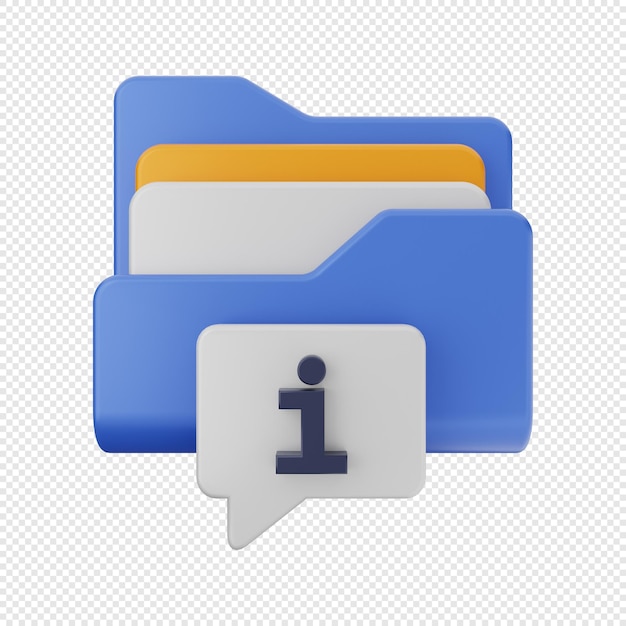 PSD 3d folder icon illustration render