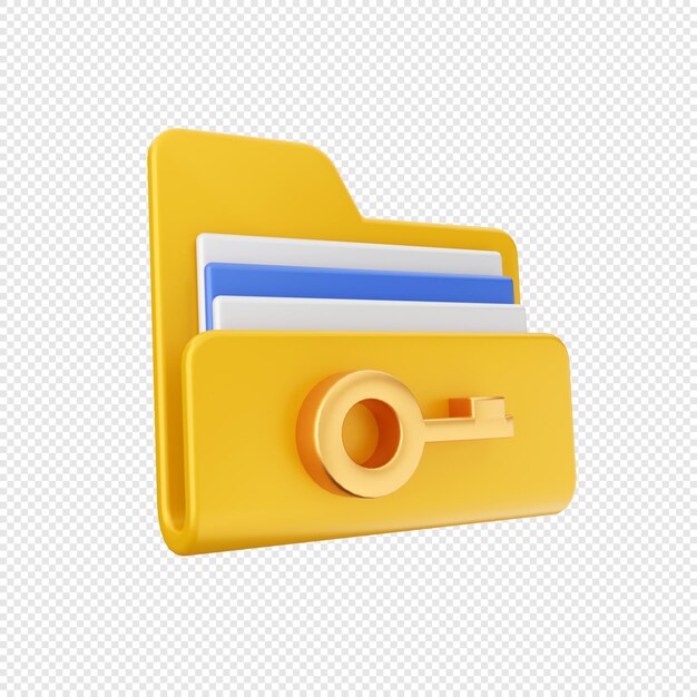 3d folder icon illustration render