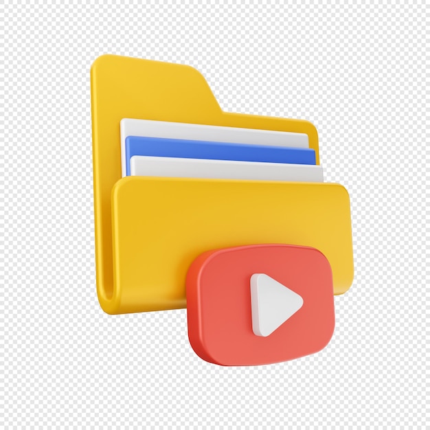 PSD 3d folder icon illustration render