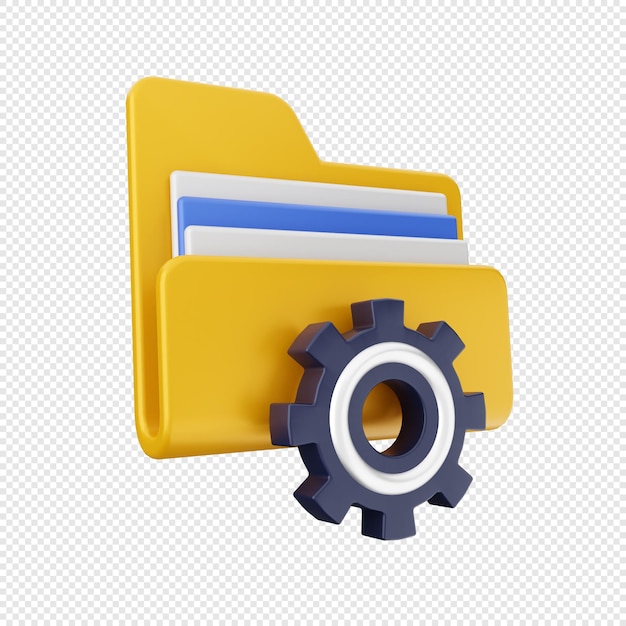 PSD 3d folder icon illustration render