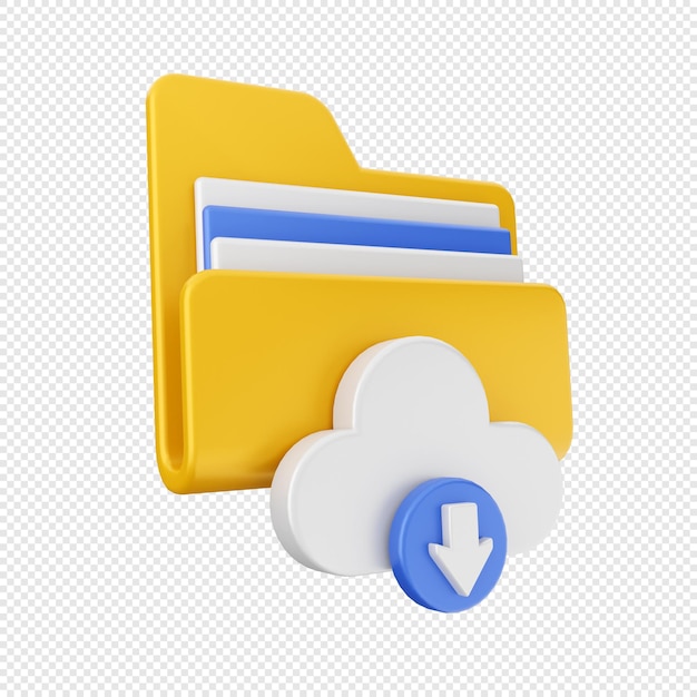 PSD 3d folder icon illustration render