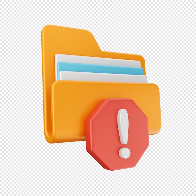 3d folder icon illustration render