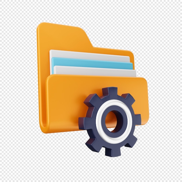 3d folder icon illustration render