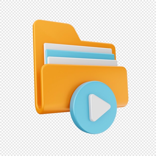 PSD 3d folder icon illustration render