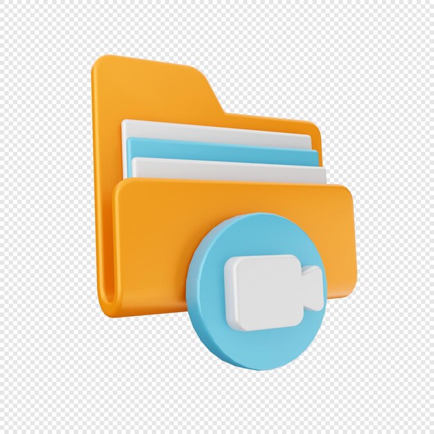 PSD 3d folder icon illustration render