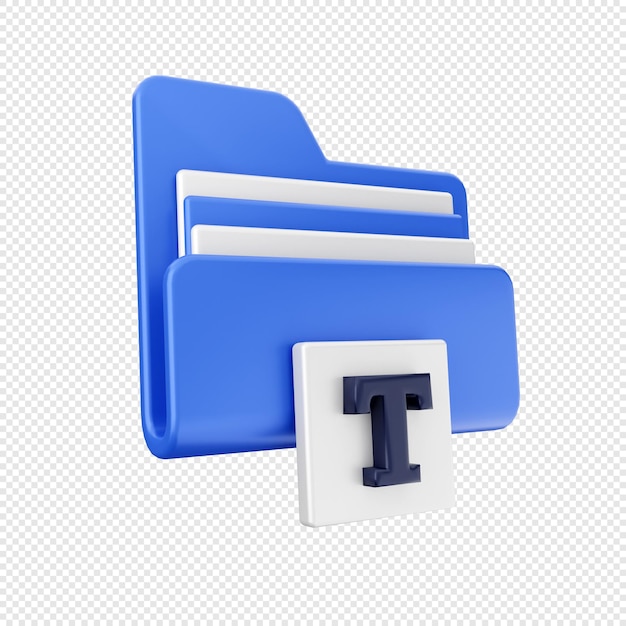 PSD 3d folder icon illustration render