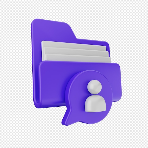 PSD 3d folder icon illustration render