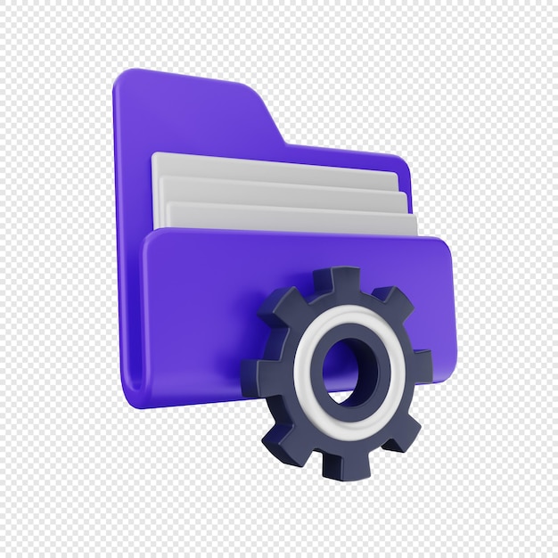 PSD 3d folder icon illustration render