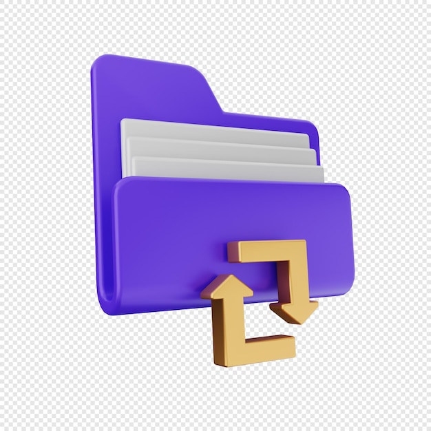 PSD 3d folder icon illustration render