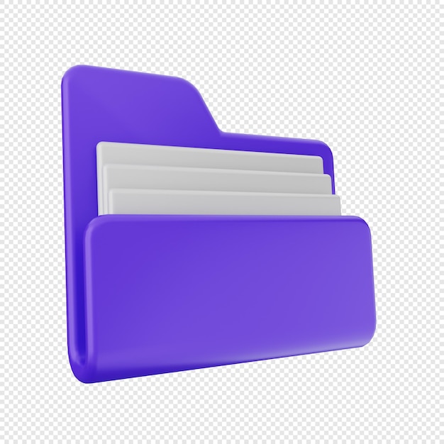 3d folder icon illustration render