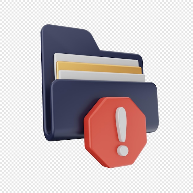 3d folder icon illustration render