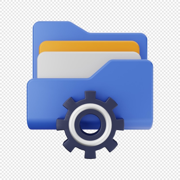 3d folder icon illustration