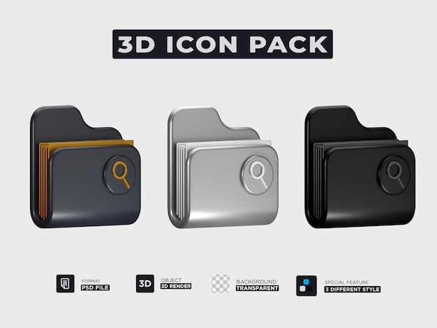 3d folder icon pack premium psd