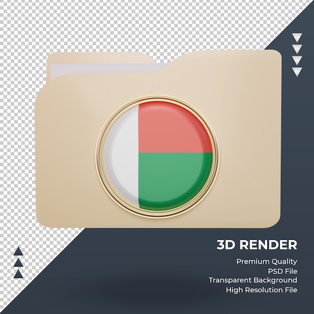 3d folder madagascar flag rendering front view