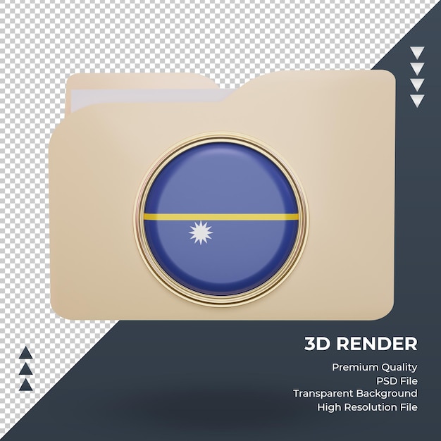 3dフォルダーナウルの旗レンダリング正面図