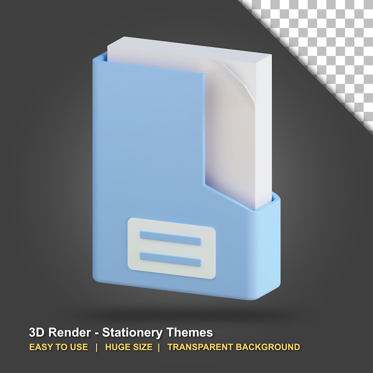 PSD 背景が透明な 3 d フォルダー ノート イラスト