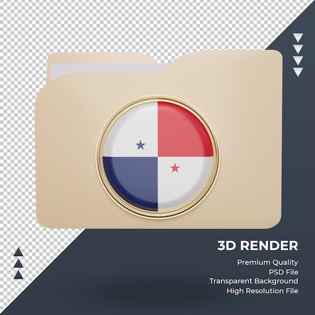 3d folder panama flag rendering front view