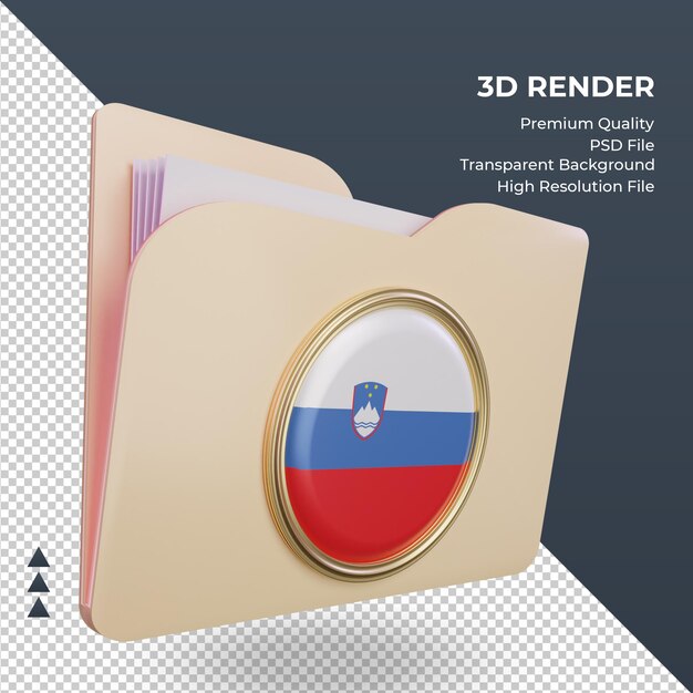 PSD 3d папка флаг словении рендеринг слева