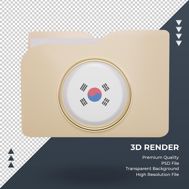 PSD 3d folder south korea flag rendering front view