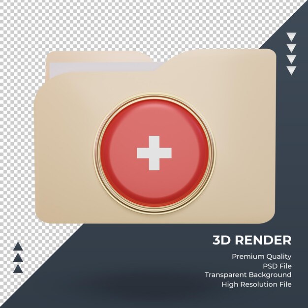 PSD 3d folder switzerland flag rendering front view